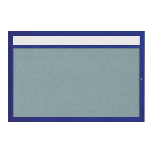Slim Enclosed Corkboard, 36"x36", Satin Alum Frame/Forbo